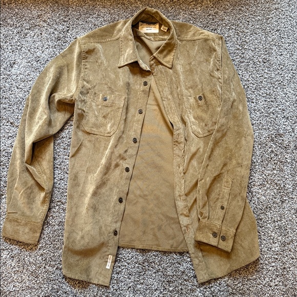 Men's Casual Button Down Shirt - Tan - Picture 1 of 2